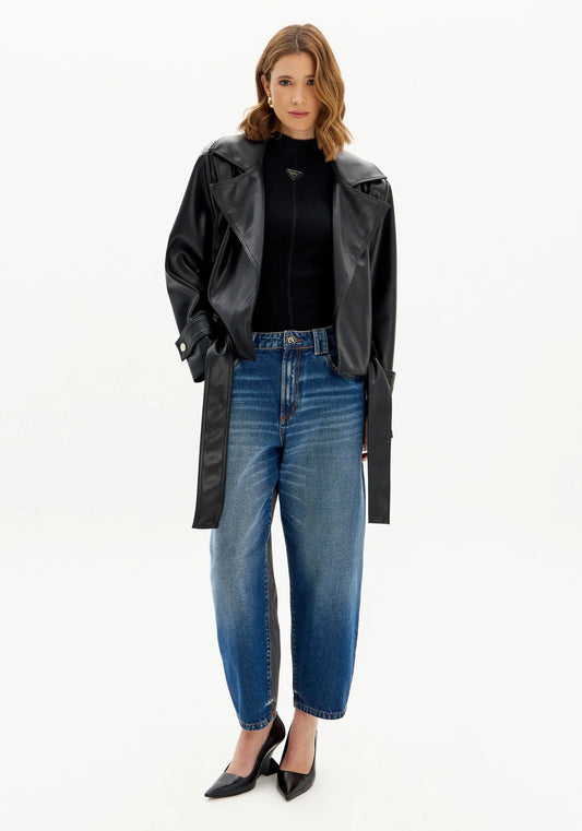 Denim high waist two colored jeans