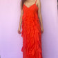 Long dress with ruffles