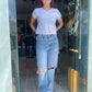 White cotton crop t-shirt