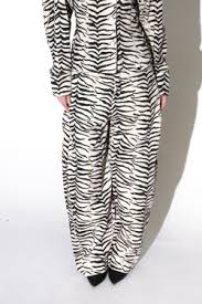 Zebra print corduroy cargo palazzo trousers and shirt