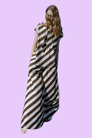 Striped wide leg pants