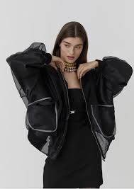 Black organza jacket
