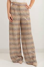 High waist sequin trouser