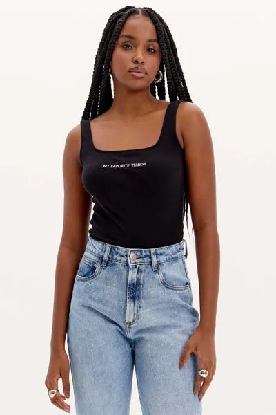 Offwhite ribbed tank top