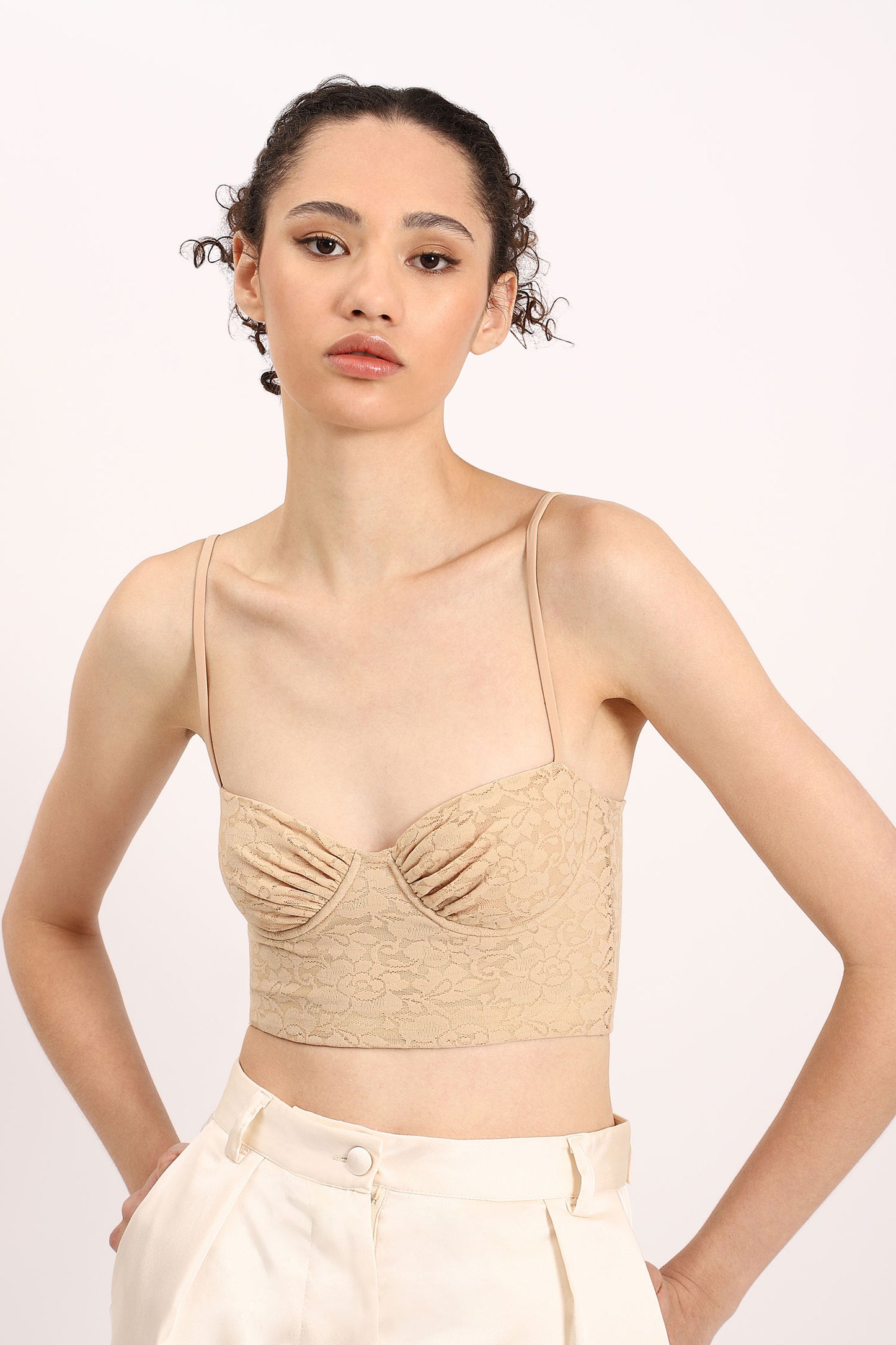 Lace sweetheart neck bralet