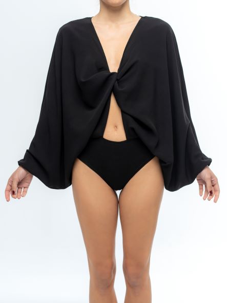 Nadine body with wide sleeves and a knot on the front