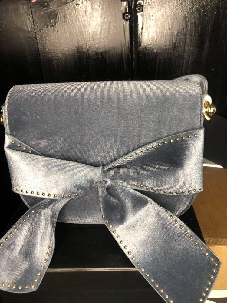 Bag Grey velour bag with a bow Baroc Boutique GREY