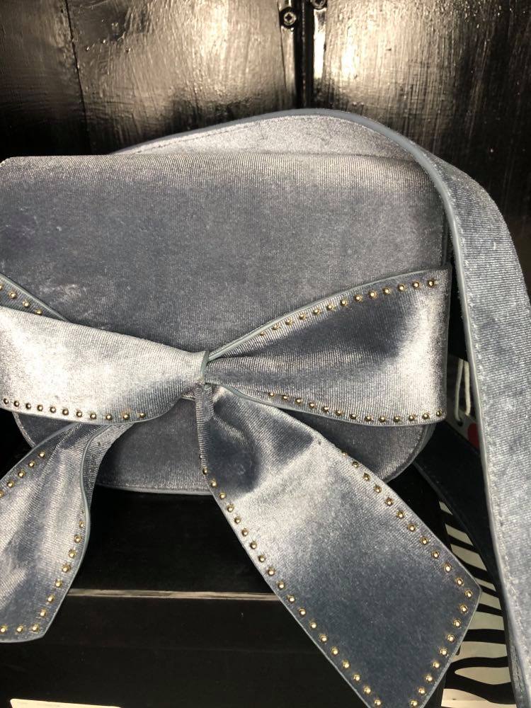 Bag Grey velour bag with a bow Baroc Boutique GREY