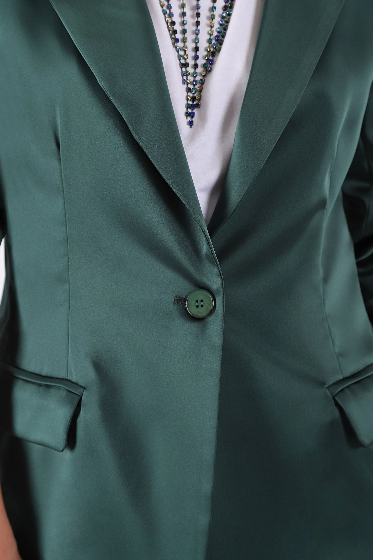 Blazer Dixie Satin green Blazer Baroc Boutique MEDIUM / GREEN