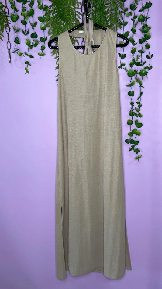 Dress Ofilias Long beige Dress with cuts on the side Baroc Boutique