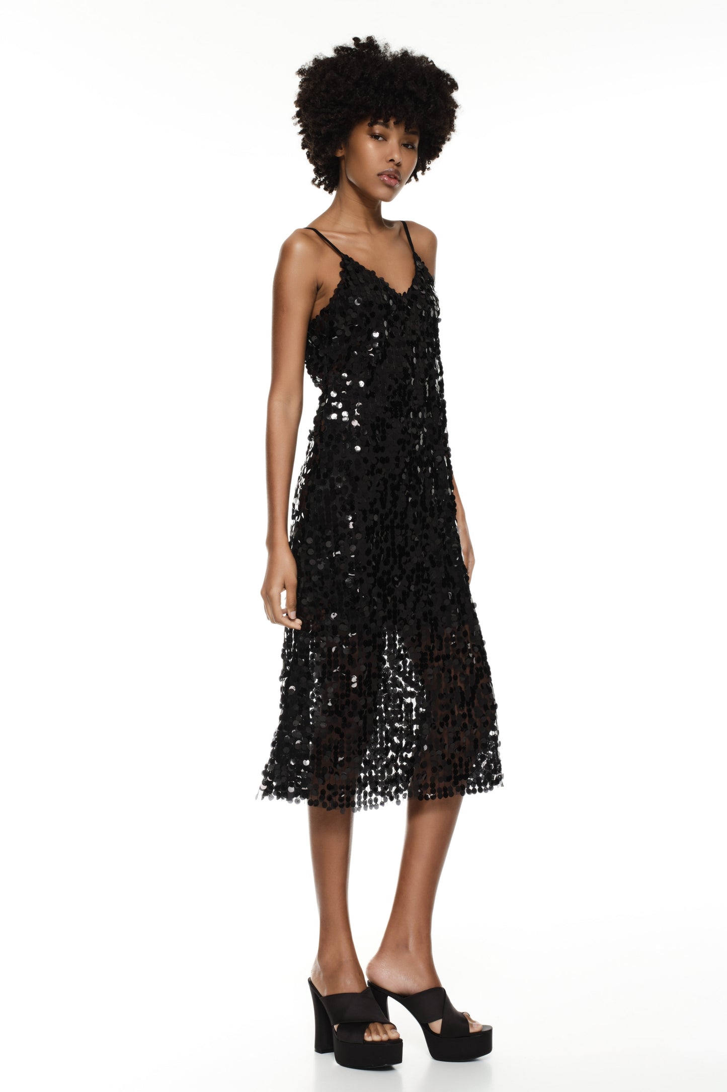 Dress Sequins Midi Dress Baroc Boutique SMALL / BLACK