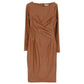 Dress Eco leather slim fit dress Baroc Boutique SMALL / CAMEL / 50%VISCOSE 50%PU