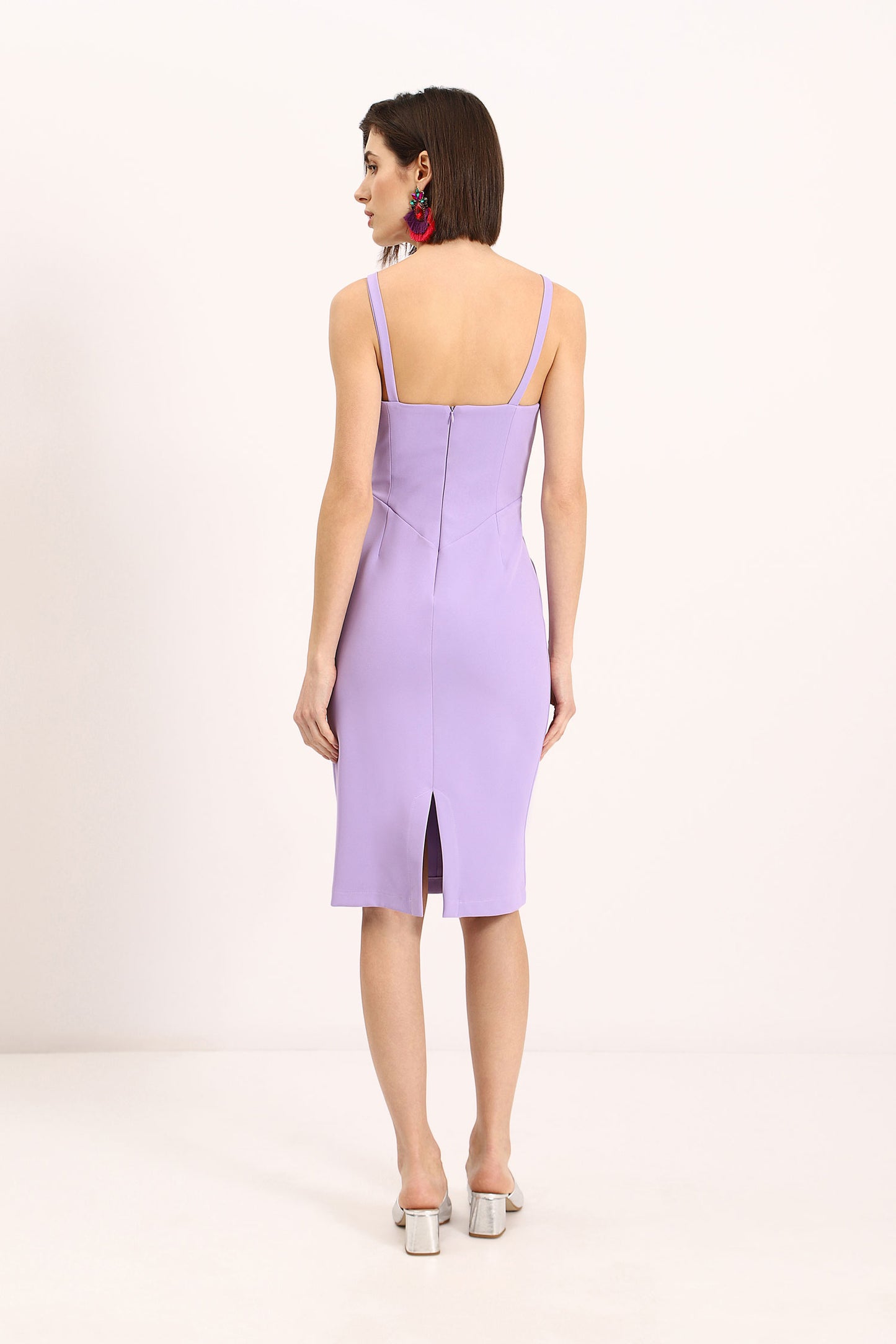 Dress Solid-colour midi dress with sweetheart neckline Baroc Boutique