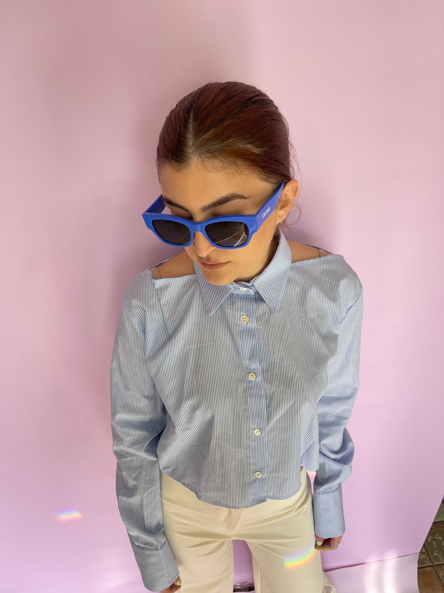 Shirt Vicolo crop shirt with cuts on the shoulder Baroc Boutique