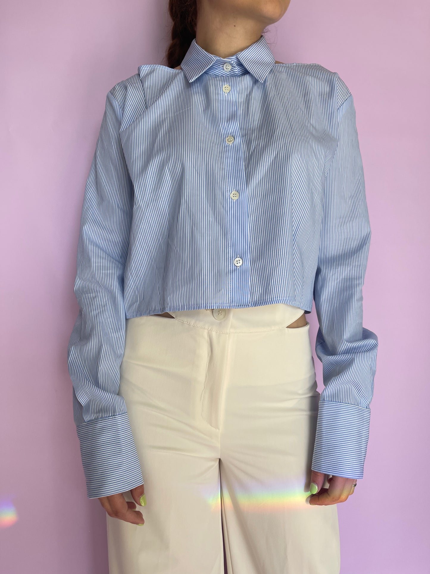 Shirt Vicolo striped cut out shirt Baroc Boutique