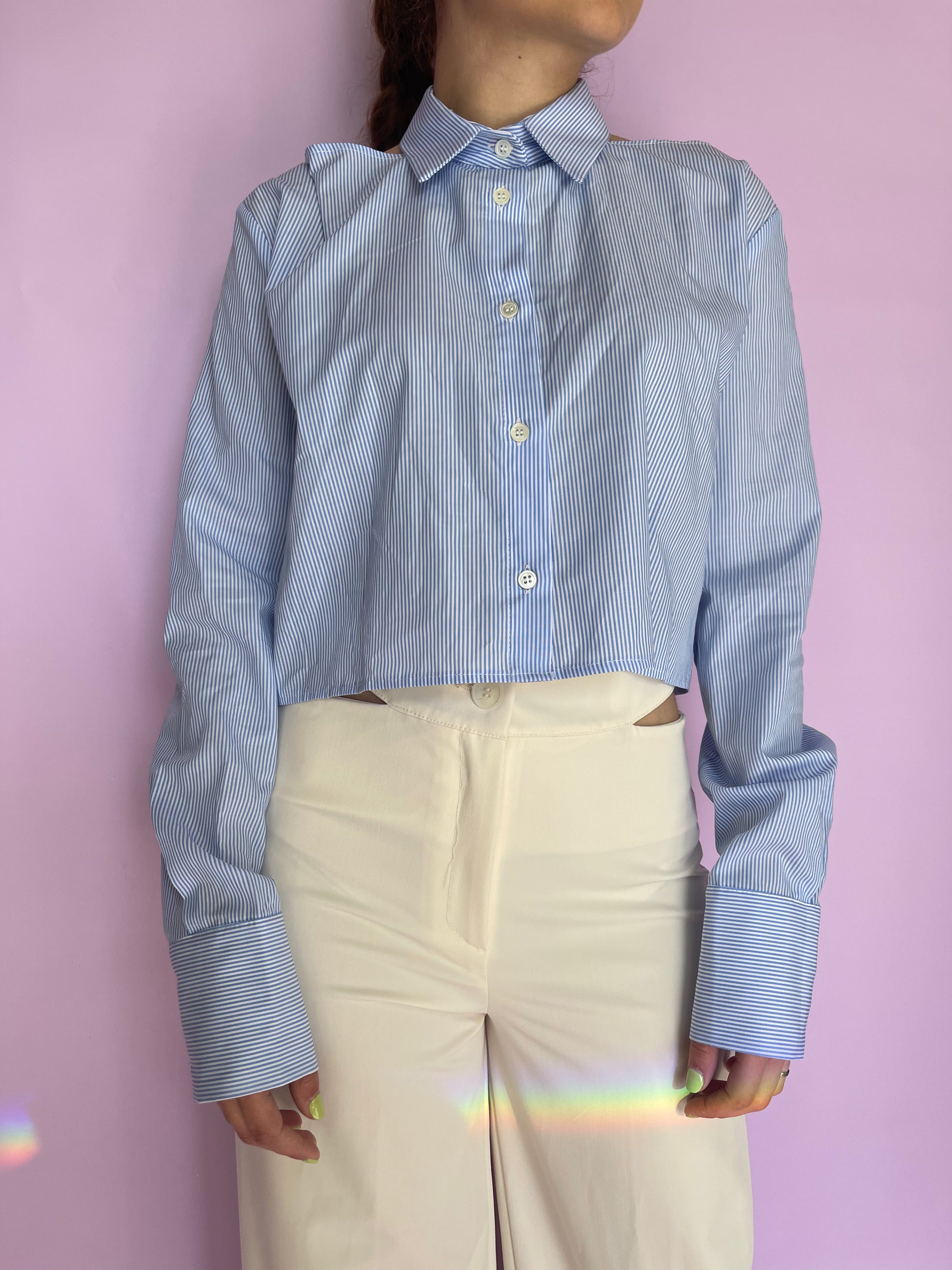 Shirt Vicolo striped cut out shirt Baroc Boutique