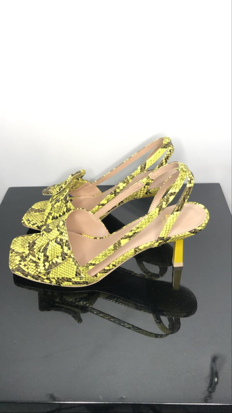 Shoes La Clique Yellow faux snake Shoes Baroc Boutique