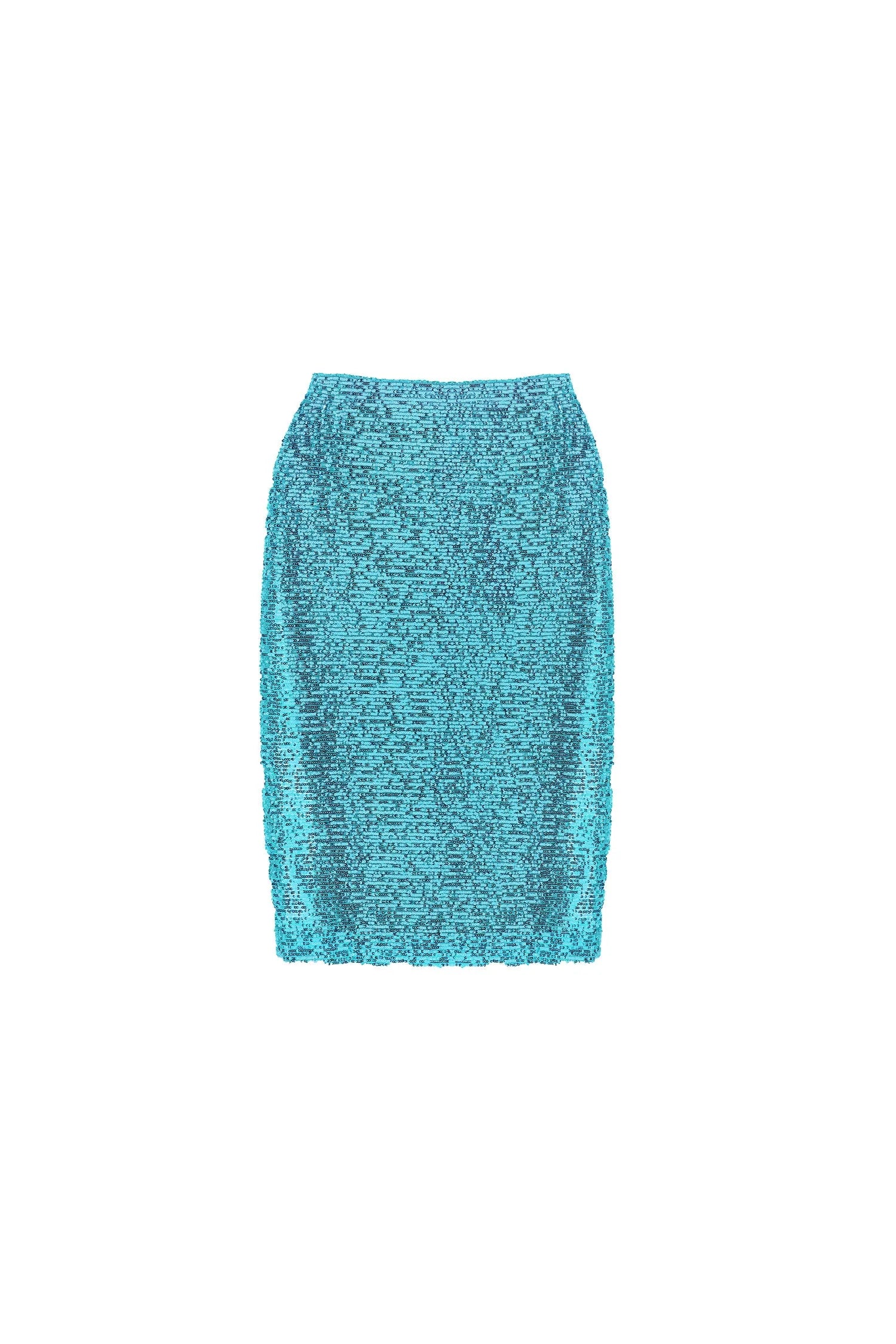 Skirt Sequin midi Skirt with a slit Baroc Boutique SMALL / CIEL