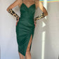 Stelios Koudounaris eco leather corsetry midi Dress Baroc Boutique SMALL / GREEN
