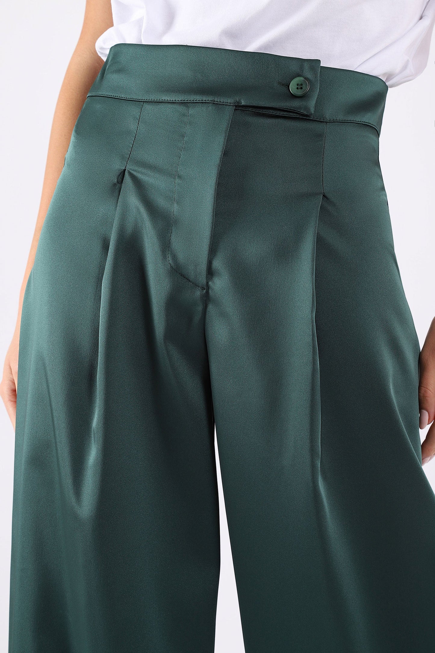 TROUSER Dixie Satin green Trouser Baroc Boutique SMALL / GREEN