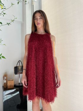 Vicolo Midi sleeveless fringe dress Baroc Boutique