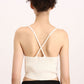 Solid-colour crop top with spaghetti straps