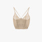 Solid-colour crop top with spaghetti straps
